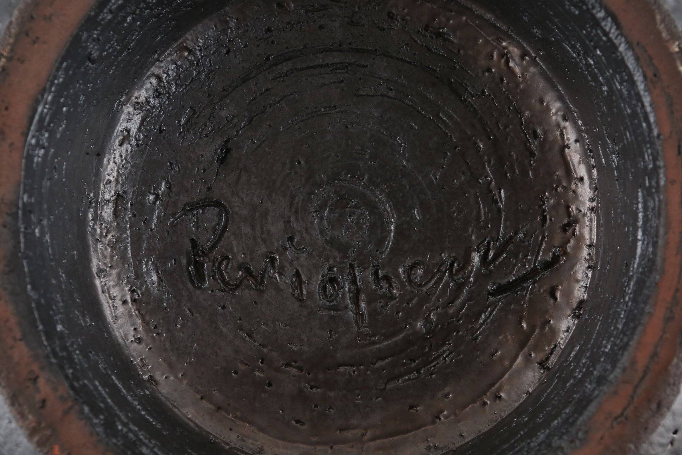 Signed Ceramic Bowl by the Belgian workshop Perignem, 1960s