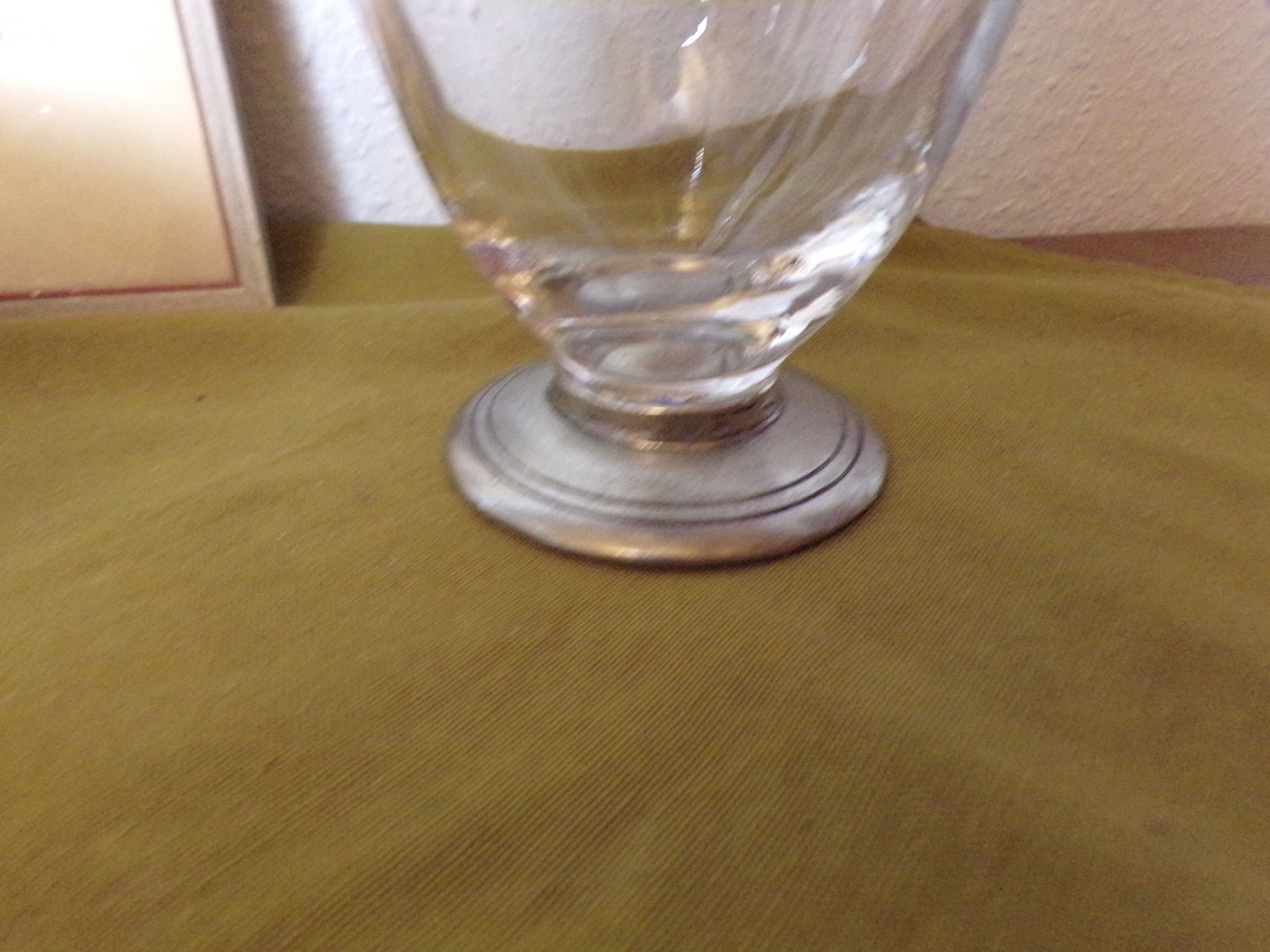 Tin ewer and vintage molded glass