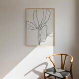 Botanical illustration black lines 50x70cm