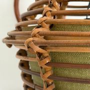 Unique wall lamp in bamboo and fabric, Lantern Design/One, Italy, 1960s