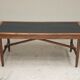 Vintage workshop folding table in oak with a hand-patinated black top.