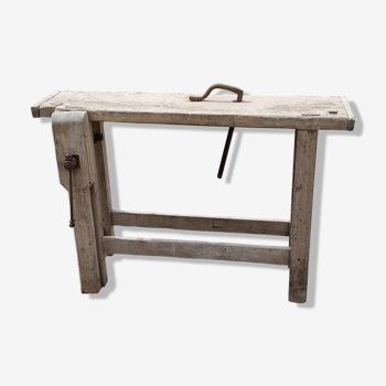 Ancien établi en bois 126cm