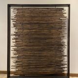 Exotic wood and bamboo privacy screen