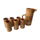 Ensemble de 6 verres en grès et carafe