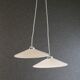 Set of 2 white opaline pendant lights with b22 socket and chrome socket cover