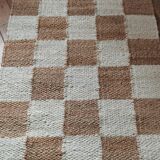 Tapis à carreaux en jute