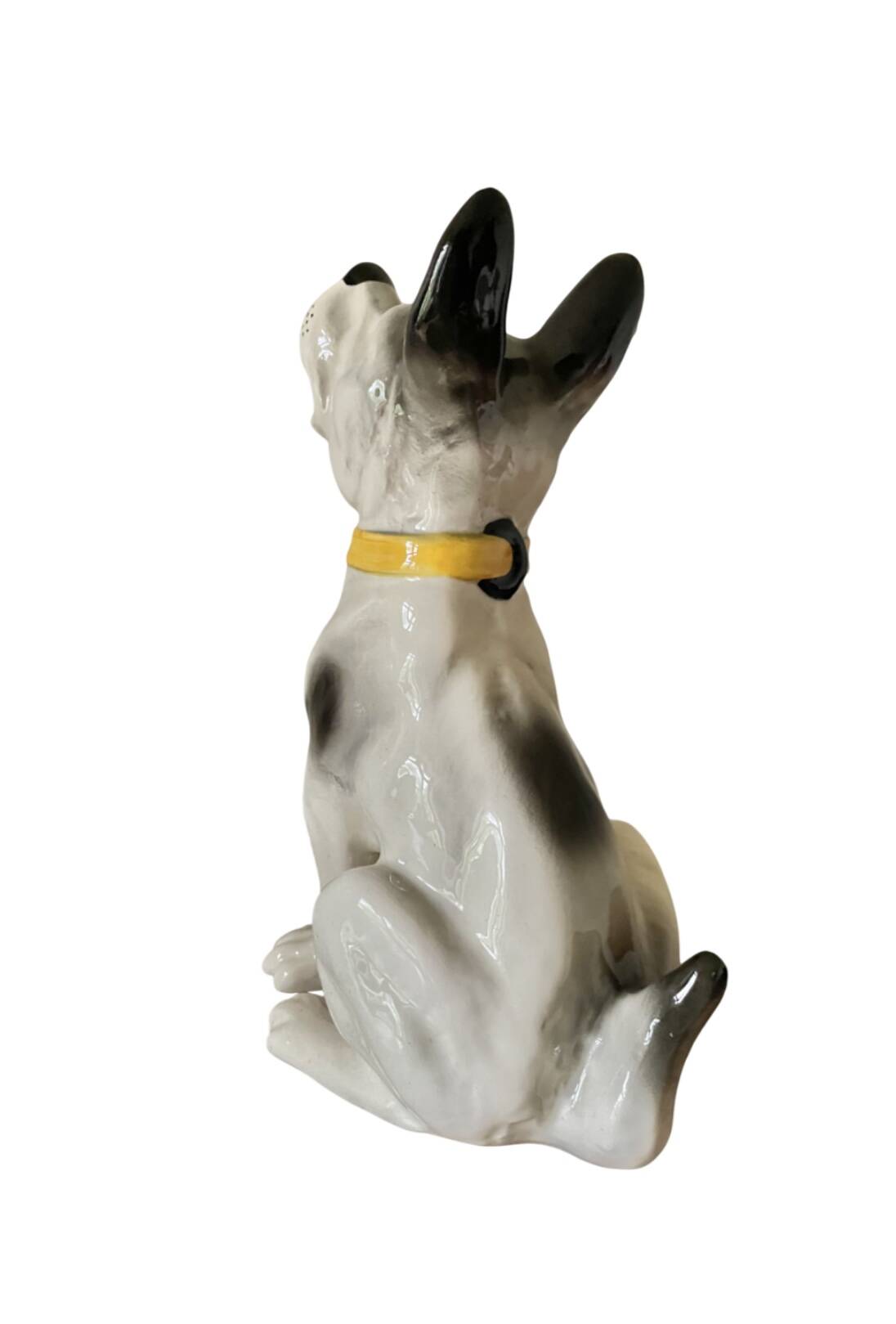 DESVRES earthenware dog with sulphide eyes, 1950