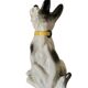 DESVRES earthenware dog with sulphide eyes, 1950