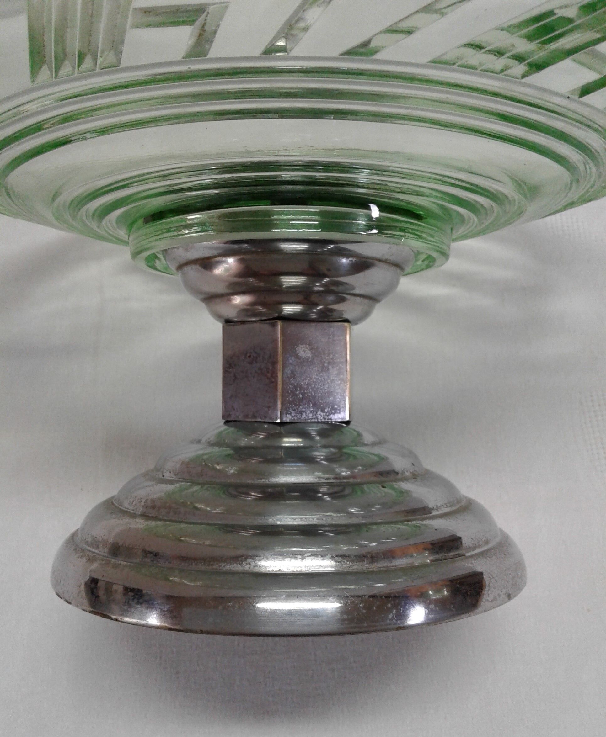 Cut glass and metal deco