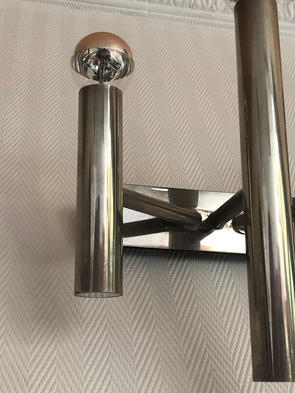 Chrome wall lamp from the 70s