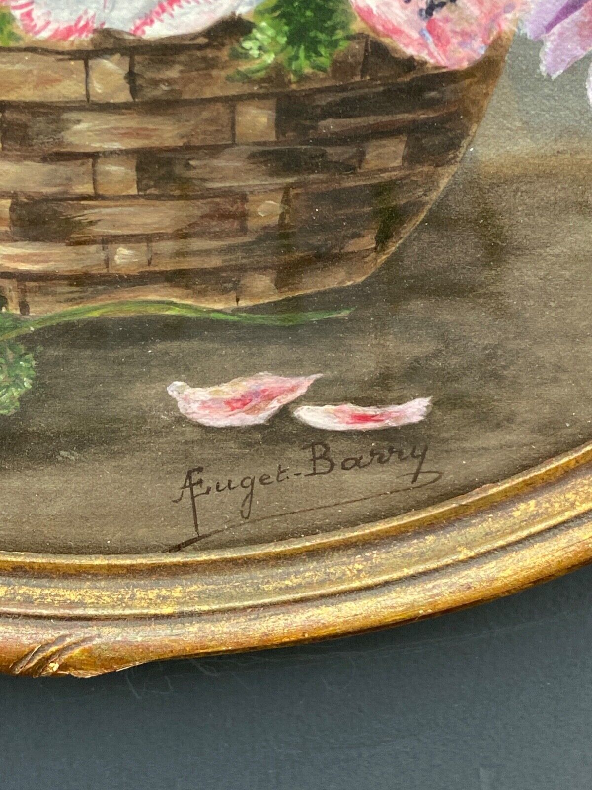 Watercolor on paper in euget-barry still life bouquet of flowers twentieth