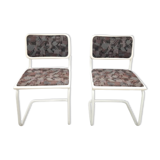 Pair of vintage tubular frame dining chairs