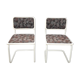 Pair of vintage tubular frame dining chairs