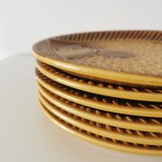 Set of 6 Vintage Fish Plates Set: 1970s KIL Yugoslavia Retro Serving Dishes