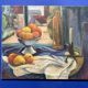 Leray, "In Front of the Window", fauvist still life, oil on canvas