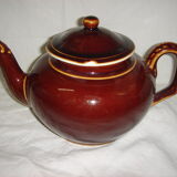 Théière en céramique marron de 1940