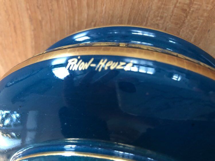 Candy factory Pinon-Heuzé ceramic ceramic golden blue earthenware