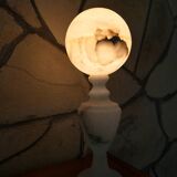 alabaster table lamp with alabaster globe Italy 1950-60