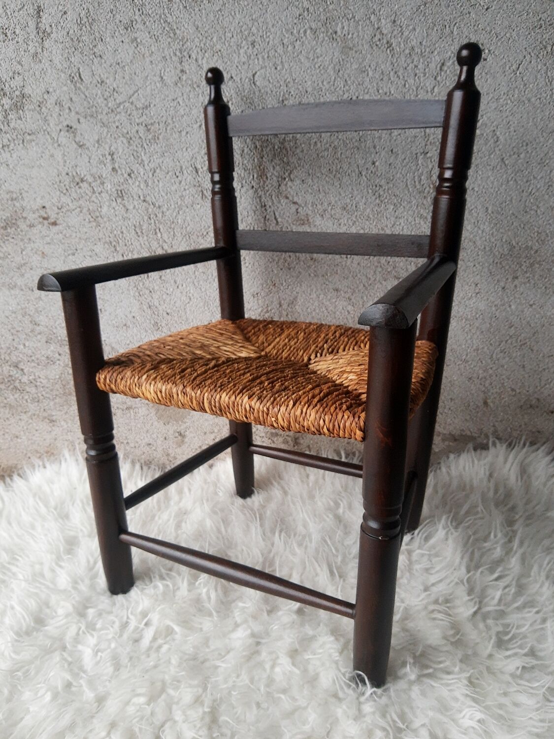 Antique armchair mulched vintage child