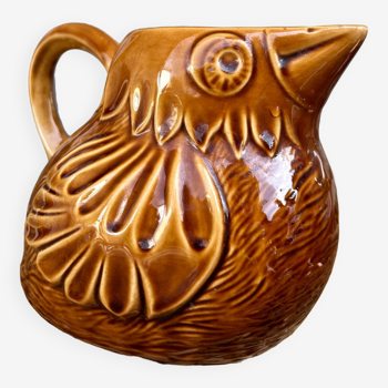 Bird pitcher Barbotine Sarreguemines