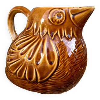 Bird pitcher Barbotine Sarreguemines