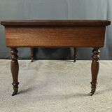 Rolling coffee table in solid mahogany, Louis-Philippe style – Late 19th century