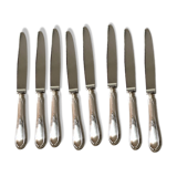 8 silver metal table knives Ercuis Lauriers
