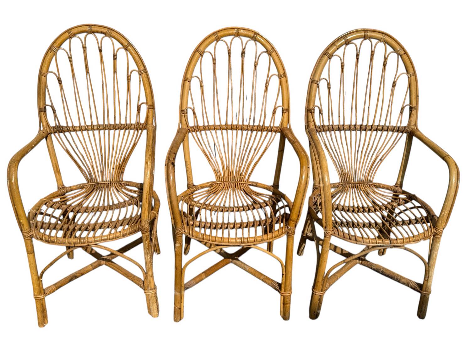 3 Rattan Armchairs from the 70s