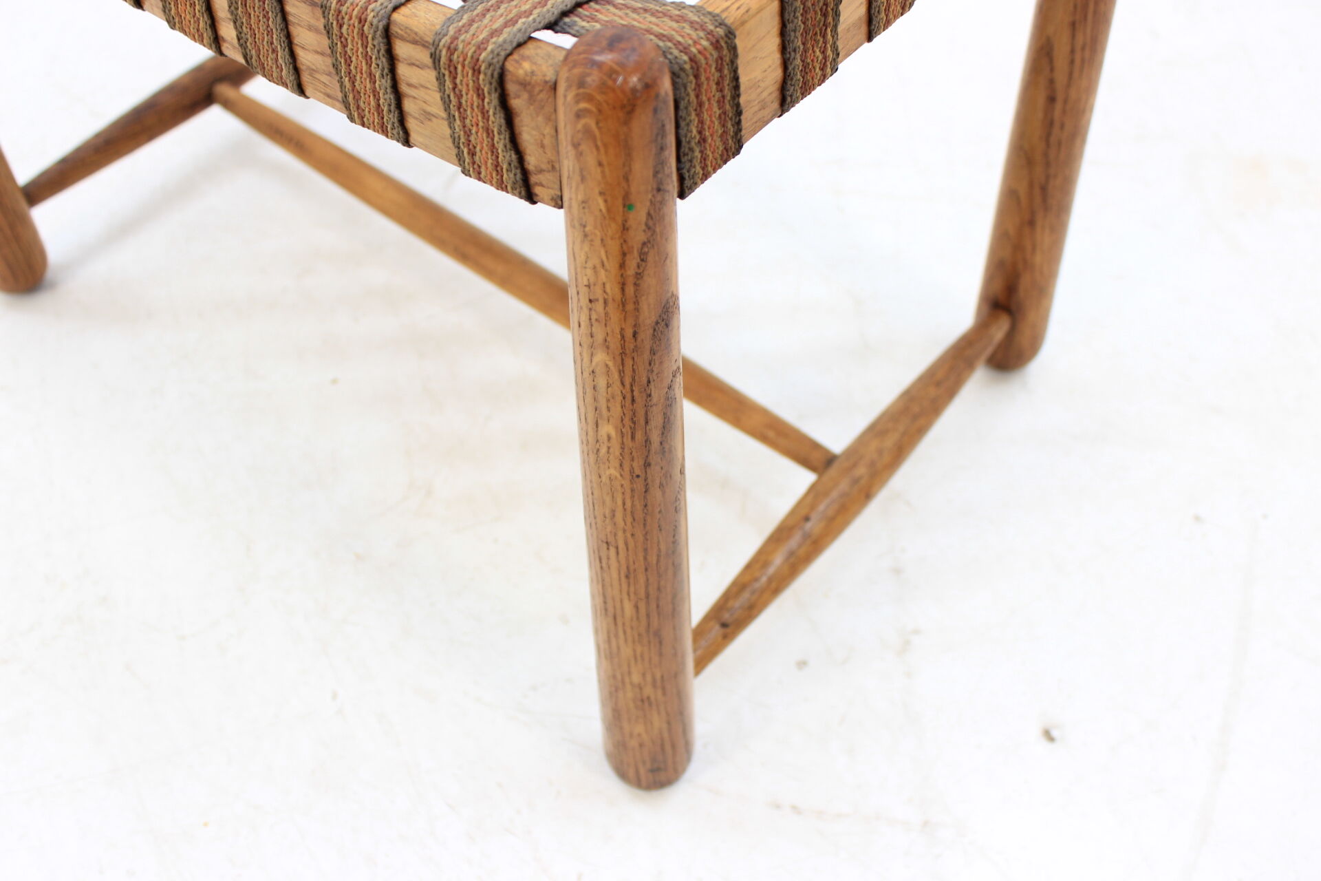 1960 Rare Oak Stool, Czechoslovakia