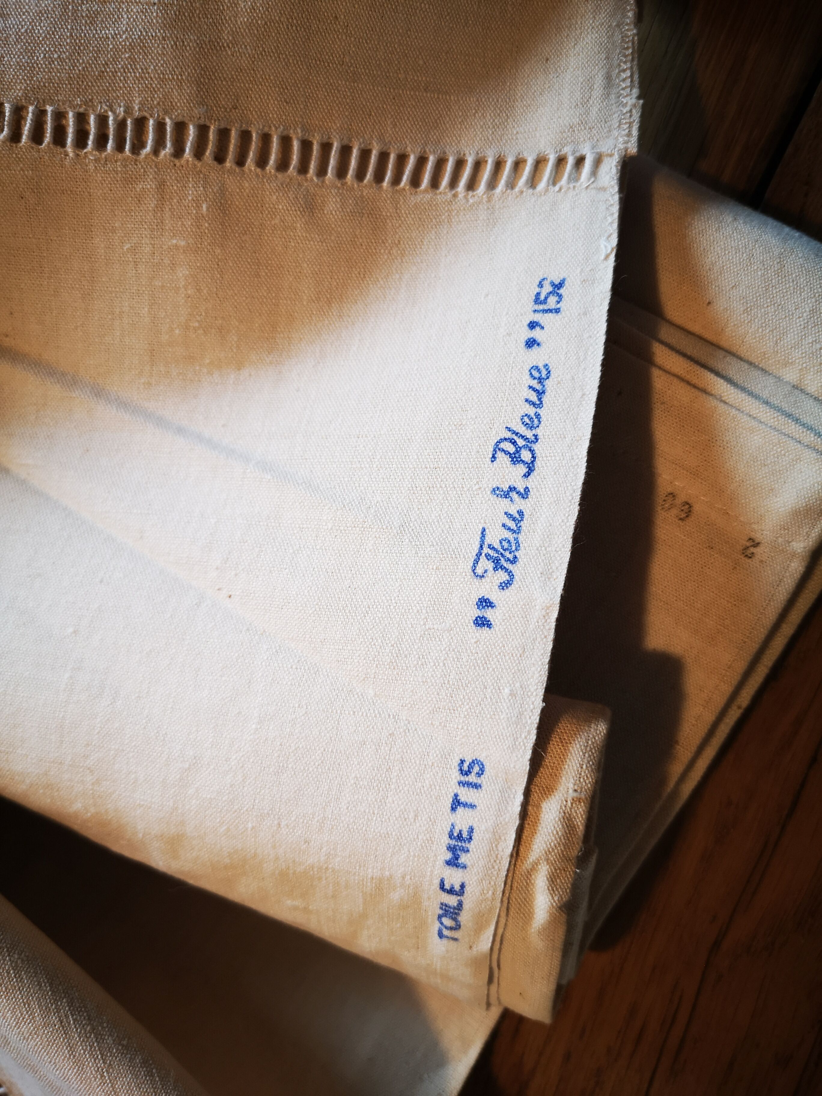 Lot of 6 old sheets in métis 285 x 200 cm