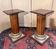 Pair of antique-style columns in solid wood and gilding.