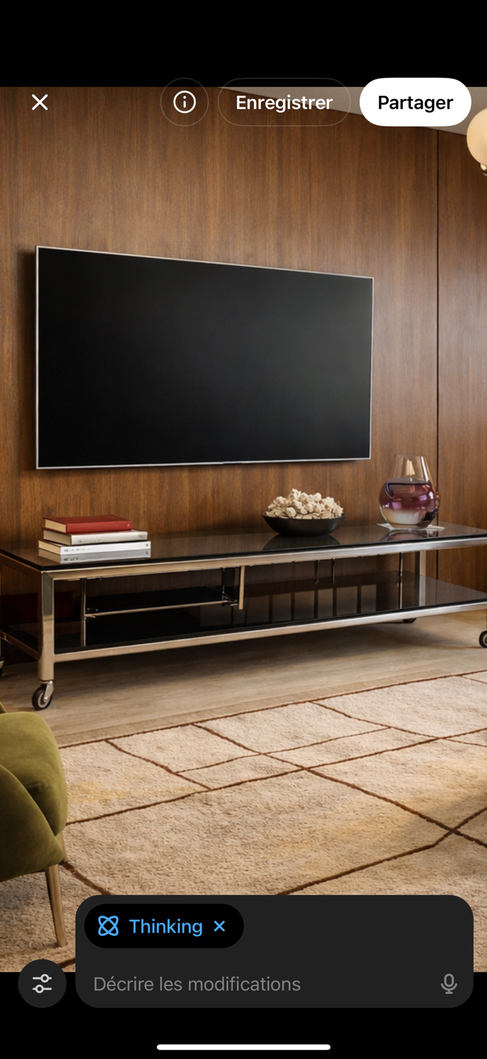 Table basse design vintage chrome et verre fumé noir sur roulettes