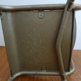 Vintage Mullca 510 chair in metal with a golden bronze sheen