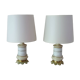 Lot including 2 oil lamps from the 19th century, equipped with their electric wire.