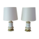 Lot including 2 oil lamps from the 19th century, equipped with their electric wire.