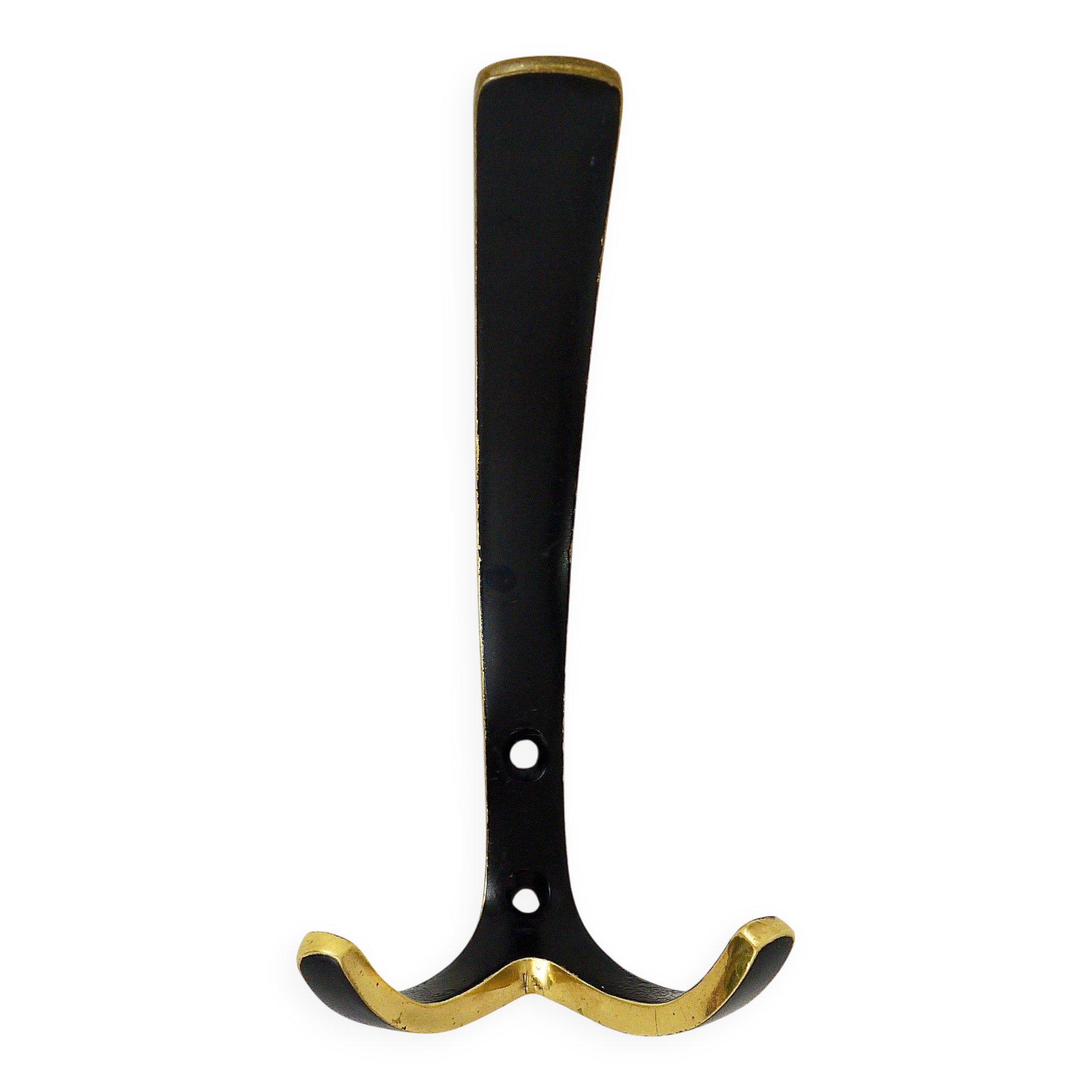 Up to 2 double wall hooks in brass from the mid-century by Herta Baller, Austria, 1950s.