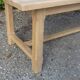 Solid oak farm table 2 extension cords raw wood