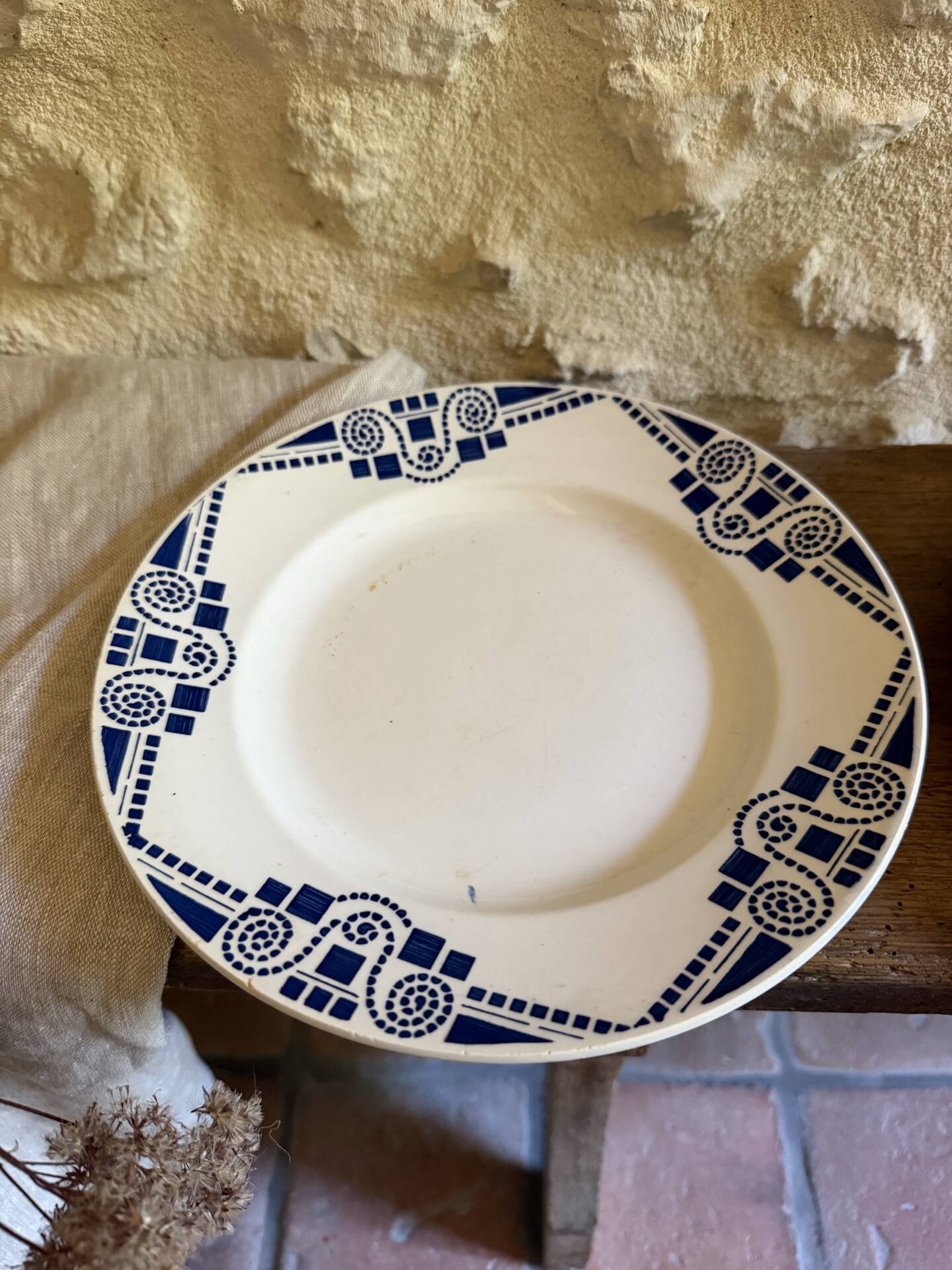 Assiettes plates Moulin Des Loups art déco