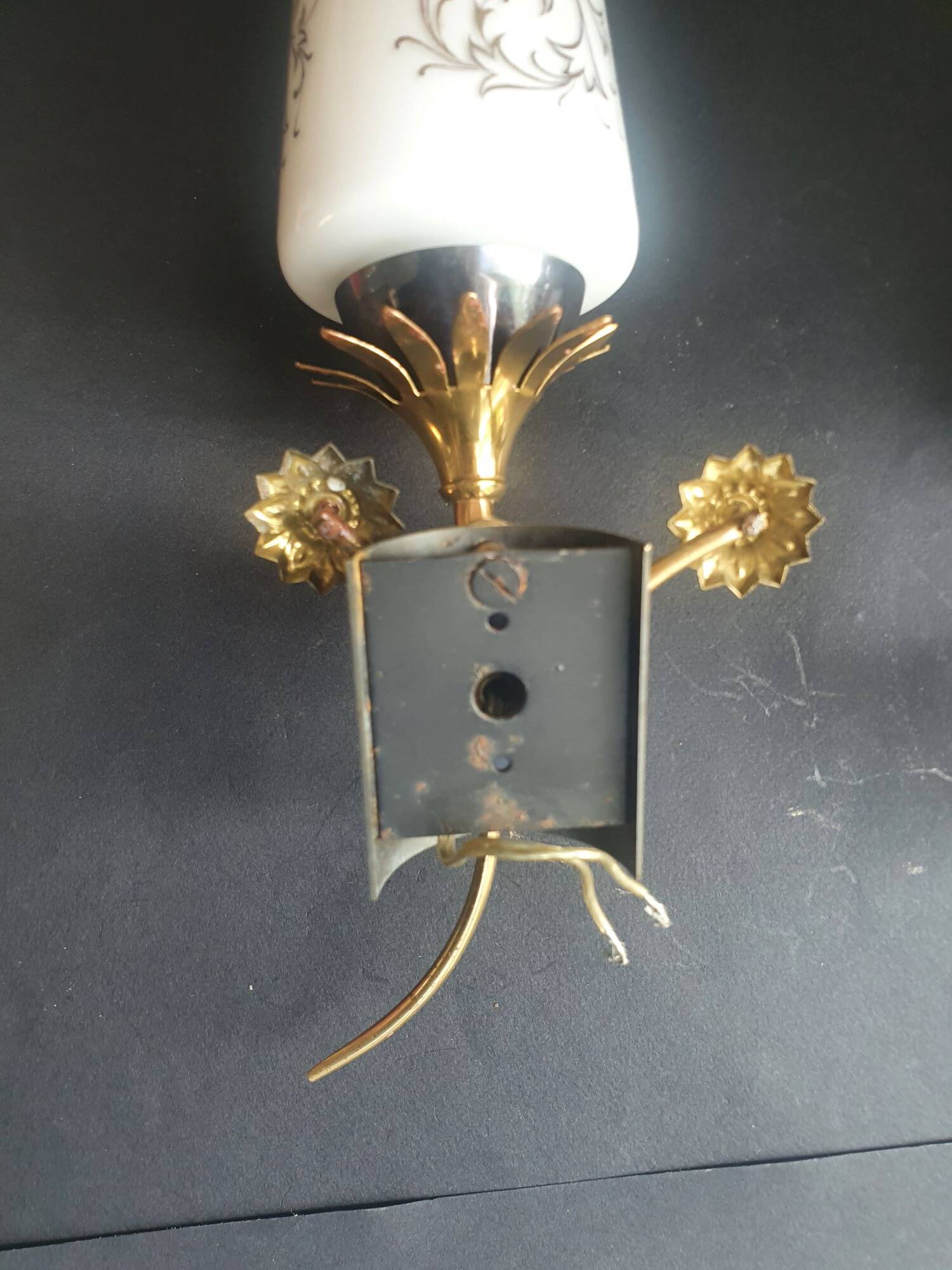 Pair of Art Deco wall sconces from the 1960s.
