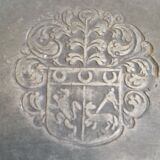 Dish called "à la cardinal" in 18th century pewter - 37.5 cm with coat of arms