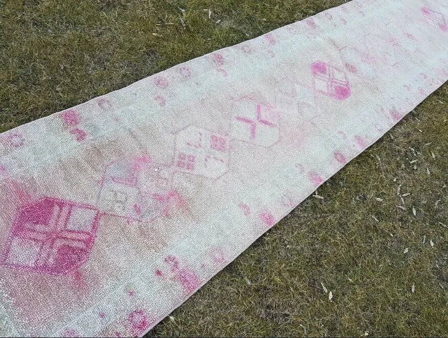 Vintage Turkish hallway rug 77x390 cm