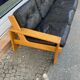 3-seater sofa in oak and leather design Eesko Pajamies for Asko model Bonanza 1970