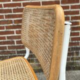 Cesca chair b32 model in white and wood by Marcel Breuer
