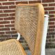 Chaise Cesca modèle b32 en blanc et bois par Marcel Breuer