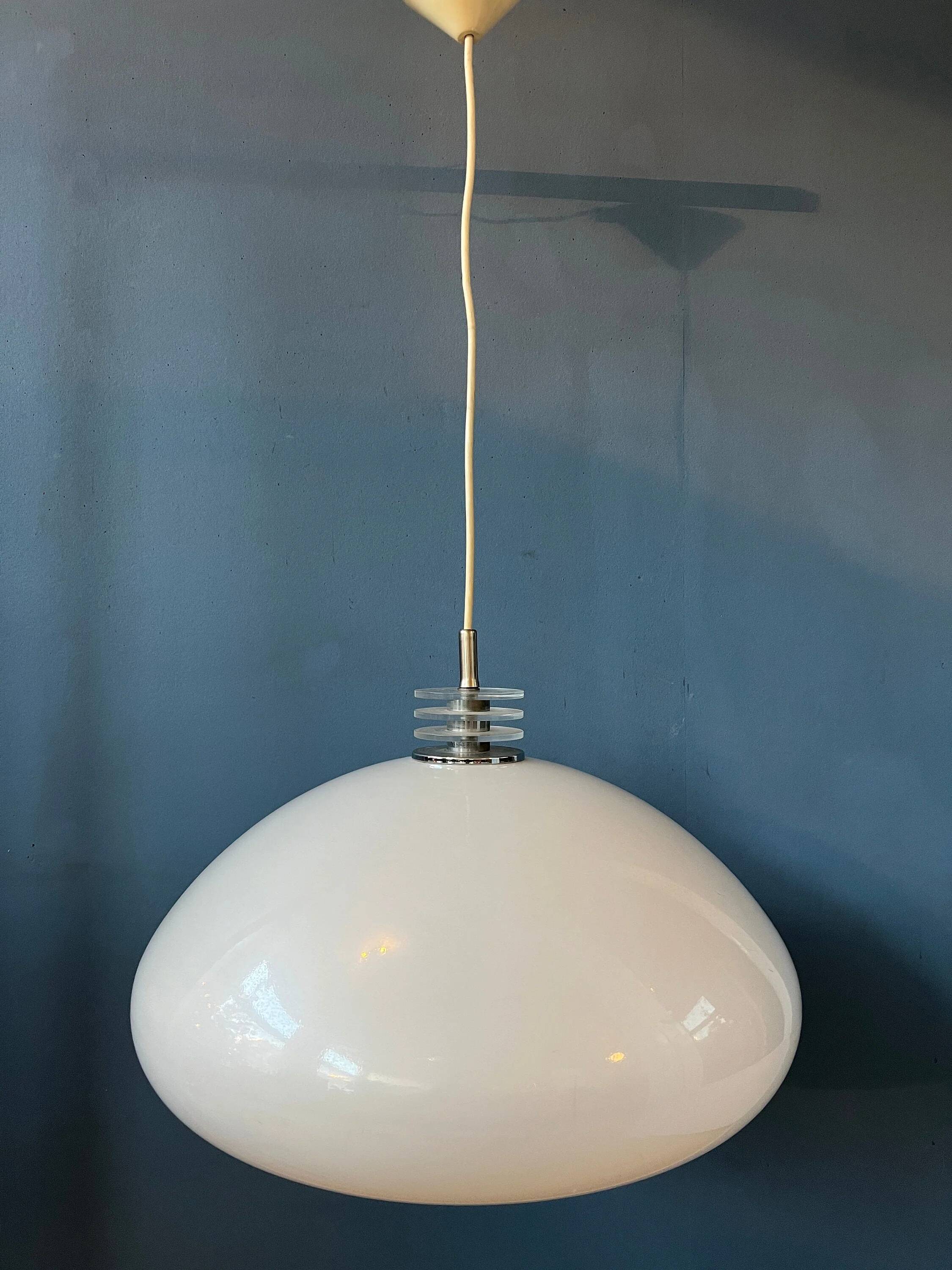 Mushroom pendant - Space Age white light fixture