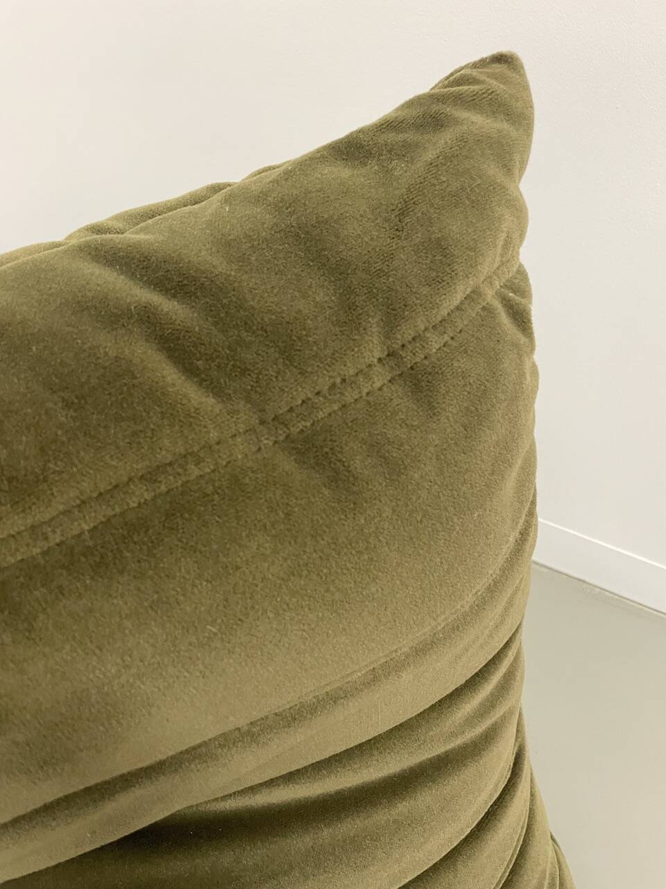 Vintage 2 and 3 seater green velvet togo set