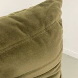 Vintage 2 and 3 seater green velvet togo set