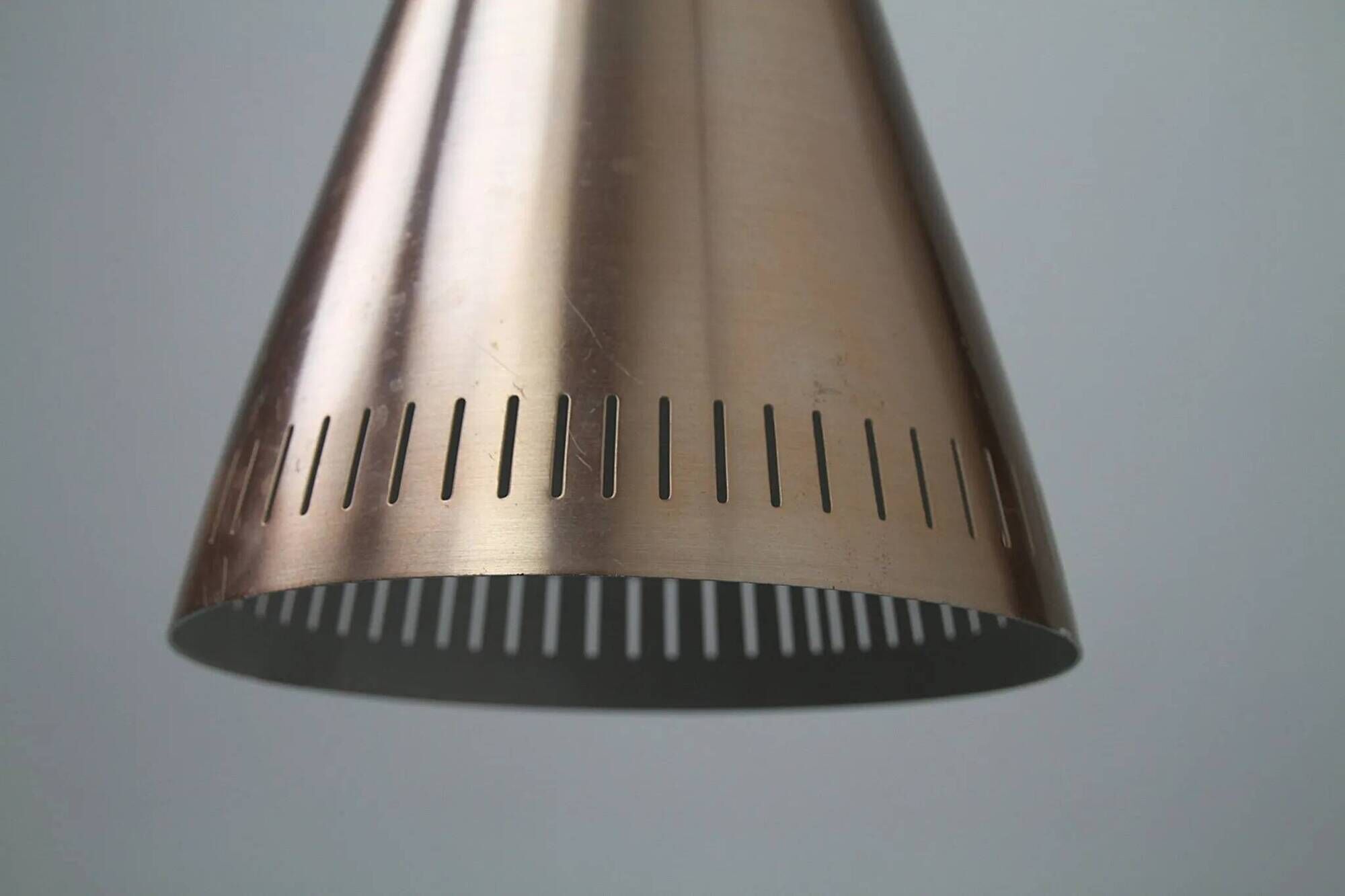 Uno & Östen Kristiansson for Luxus Vittsjö — Teak & Copper Wall Lamp, Sweden, 1960s