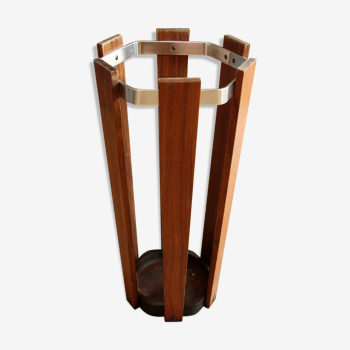 Support de parapluie, en bois et métal, millésime des années 1970