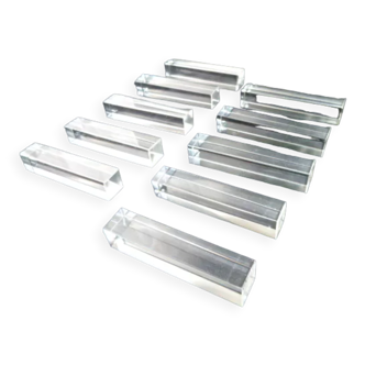 Box of 10 knife holders rulers in plain crystal